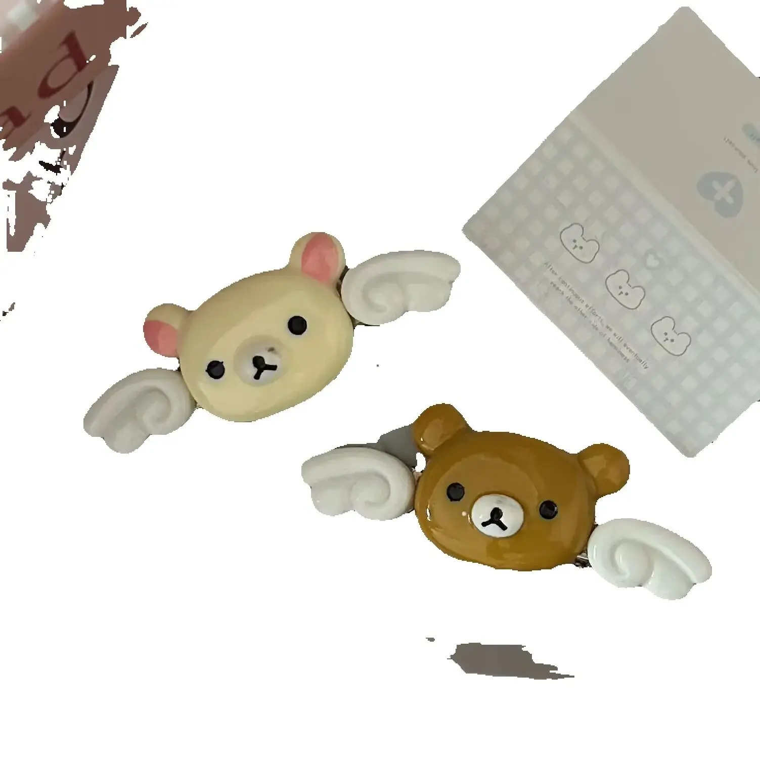 Pince à cheveux ange Rilakkuma, Kawaii, dessin animé, petit ours ailé, frange latérale, accessoires pour cheveux d'étudiant, jouets périphériques, cadeau