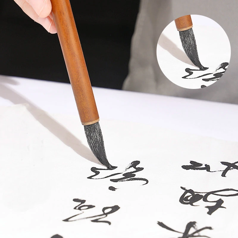 Rabbit Woolen Hair Calligraphy Brush Pen Slender Gold Copying Scripture Brush Official Script Brush Painting Line Drawing Brush