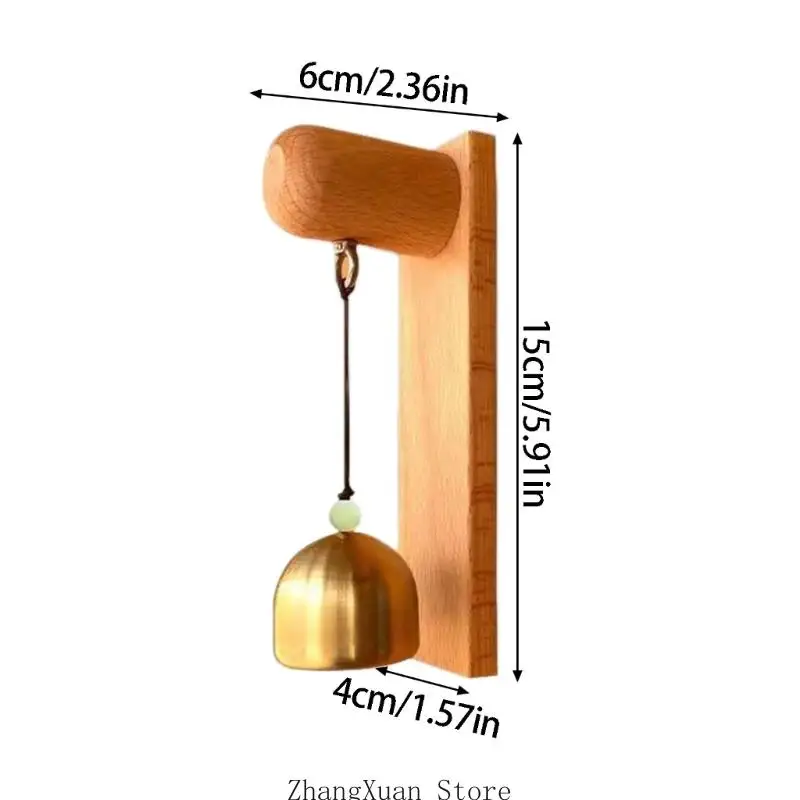 Dekorativer Eingangstür-Alarm, hölzerner Warnalarm, Eingangsalarm, einfache Installation für Haustür und Geschäft, 3 x – Detail 6