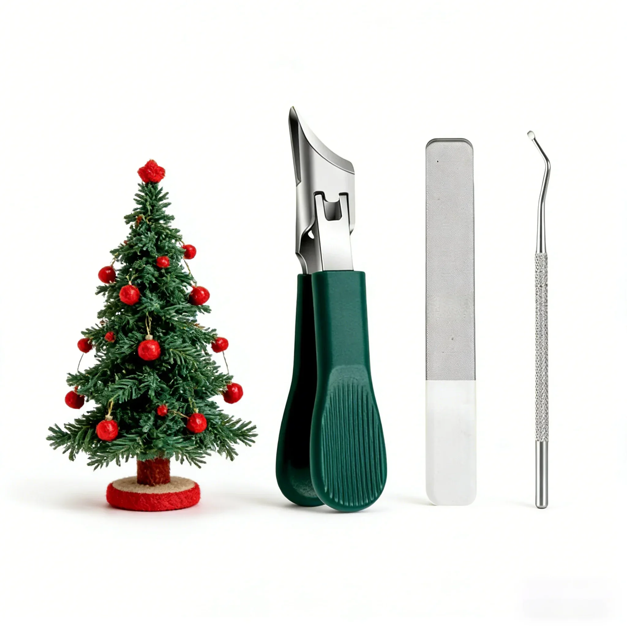 Thick Nail Sufferers’ Go-To: 3-Piece Green Eagle Beak Kit – Effortless Cutting + Gentle Ingrown Care + Smooth Filing