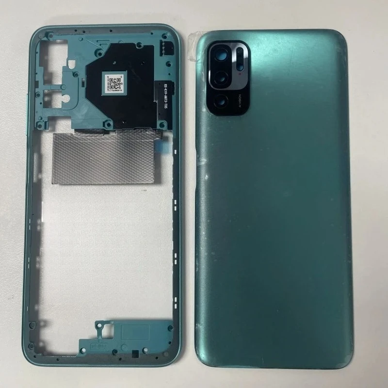 New For Redmi Note 10 5G Phone Housing Middle FrameBattery Cover Rear  Housing Back CaseCamera Lens Repair parts