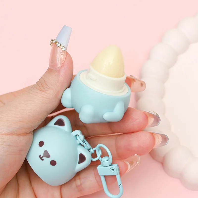 2 w 1 Balsam do Ust w Formie Zawieszki Dziecięcy Miś Nawilżający Balsam do Ust Przeciw Wysuszeniu Popękania Primer Naprawczy Antyzamrożeniowy Popękanie Pielęgnacja Ust Dziewczynka