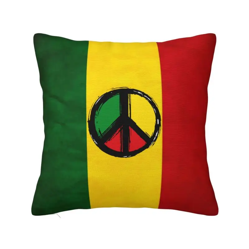 Jamaican Peace Logo Throw Pillow Case 45*45cm for Sofa Cushion Cover Soft Polyester Pillowcase Double-sided Printing