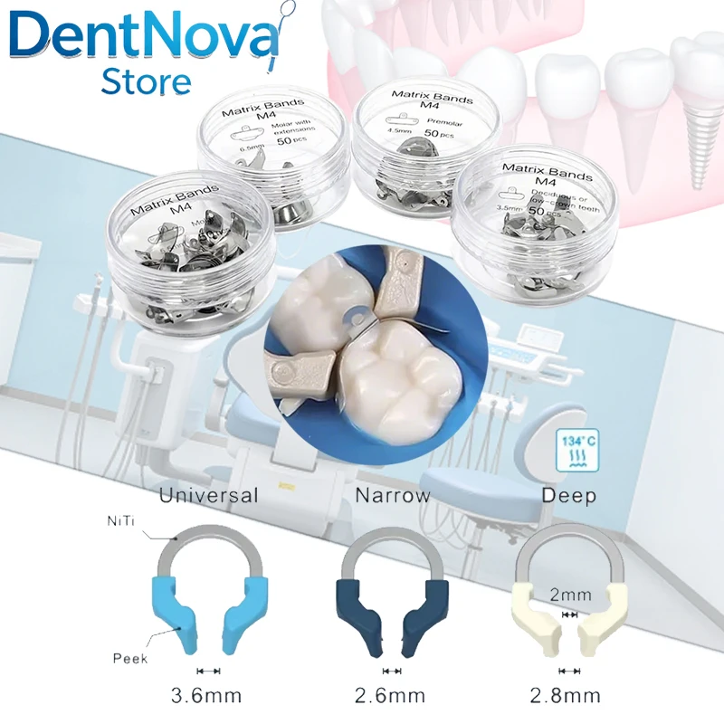 

Dental Sectional Matrix Bands System Universal Narrow Ring Forceps Plier Nickel Titanium Dentist Tools