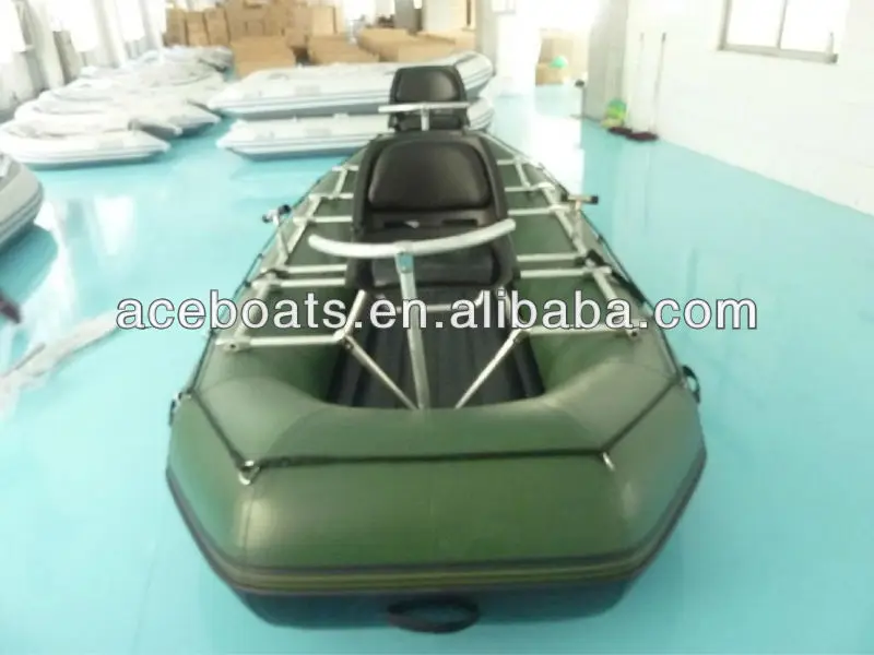 2023 Top Quality China Factory Inflatable Green Fishing Boat Hunting Pontoon Boat For Hot Sale