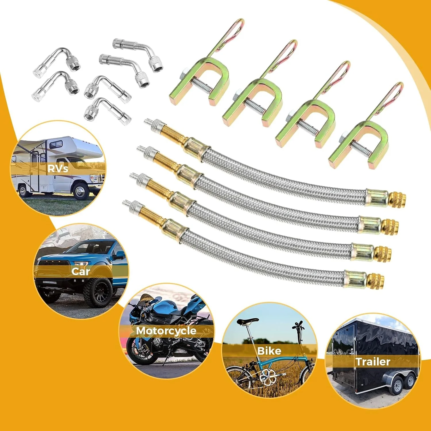 Car RVs Truck Motorcycle 4Pcs 7