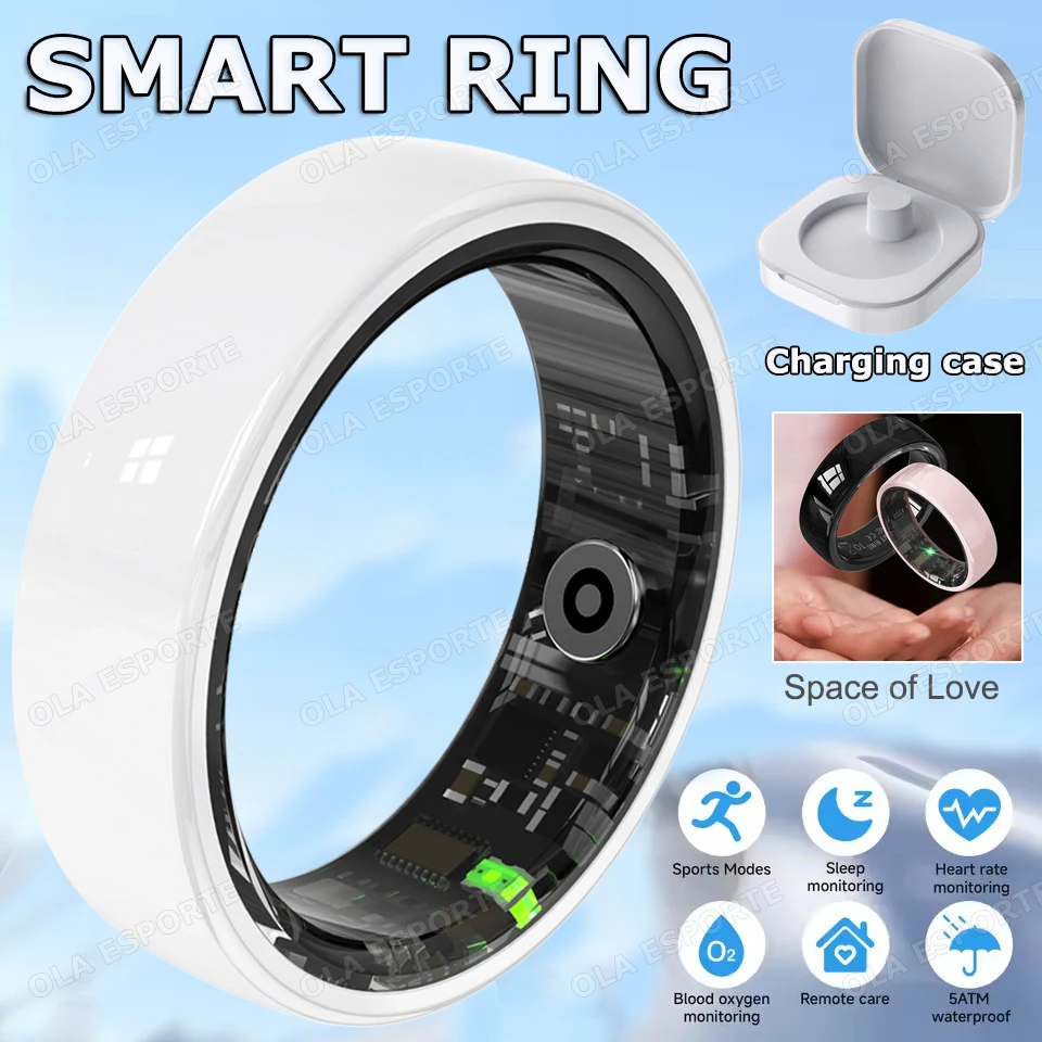 Intelligenter Paarring Bluetooth-Verbindung Mehrere Sportmodi Schrittzähler Fitnessringe Herzfrequenz-Schlafüberwachung Wasserdicht R12