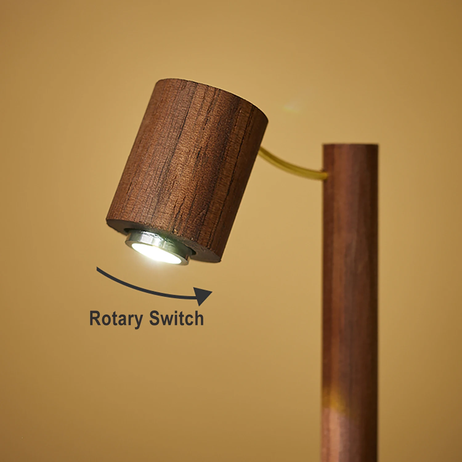 Wooden Table Lamp Retro Night Light with Rotary Switch LED Eye Protection Bedside Lamp Desktop Decorative Lights