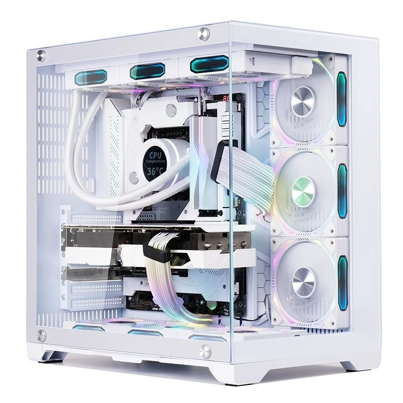 PRO computer case desktop ATX side through 360 water-cooled sea view room game picture printing