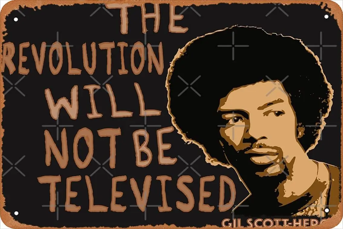 Gil Scott-Heron - The Revolution Will Not Be Televised Poster Metal Tin Sign Vintage 8x12 Inch