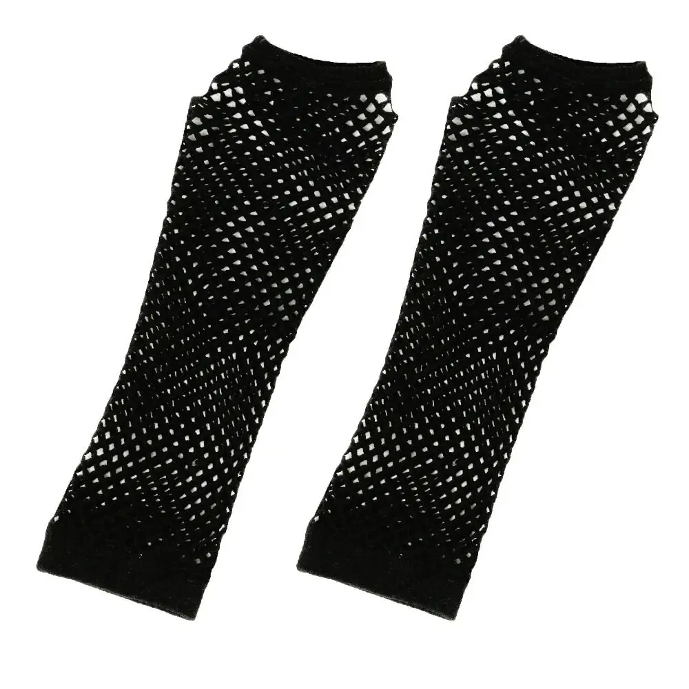 Stretch Women's Fishnet Gloves Half Finger Punk Style Girl's Long Gloves Leg Arm Cuff Black Arm Warmer Gloves For Women