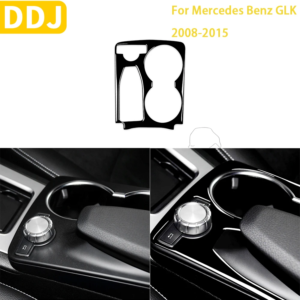 

For Mercedes Benz GLK 2008 2009 2010 2011 2012 2013 2014 2015 Accessories Car Black Interior Armrest Cup Holder Trim Sticker ABS