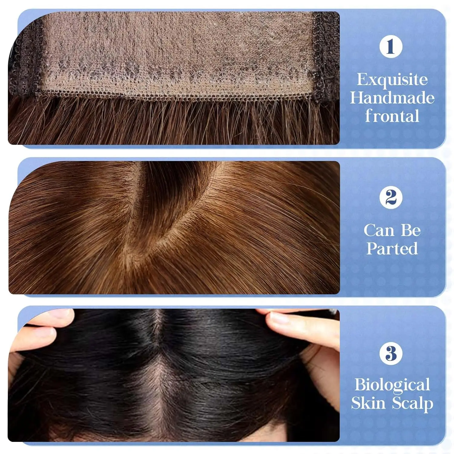 16 بوصة العسل براون الشعر البشري القبعات العالية 9x9 بوصة قاعدة كبيرة لا الانفجارات الشعر توبر 100% ريمي الشعر البشري للنساء مع تساقط الشعر #5