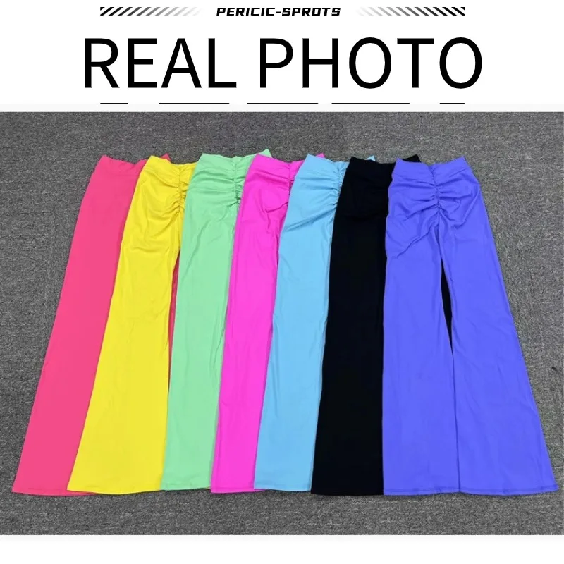 Back V Waist Flared Leggings Workout Yoga Flared Pants High Wasit Gym Sport Scrunch Leggings Women Elastic Tights Wide Leg Pants