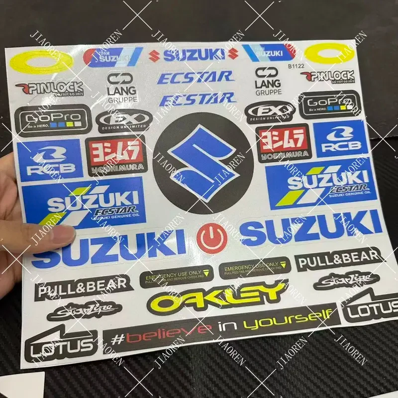 Наклейки на мотоциклетный шлем Suzuki, гоночные наклейки, логотип Ecstar