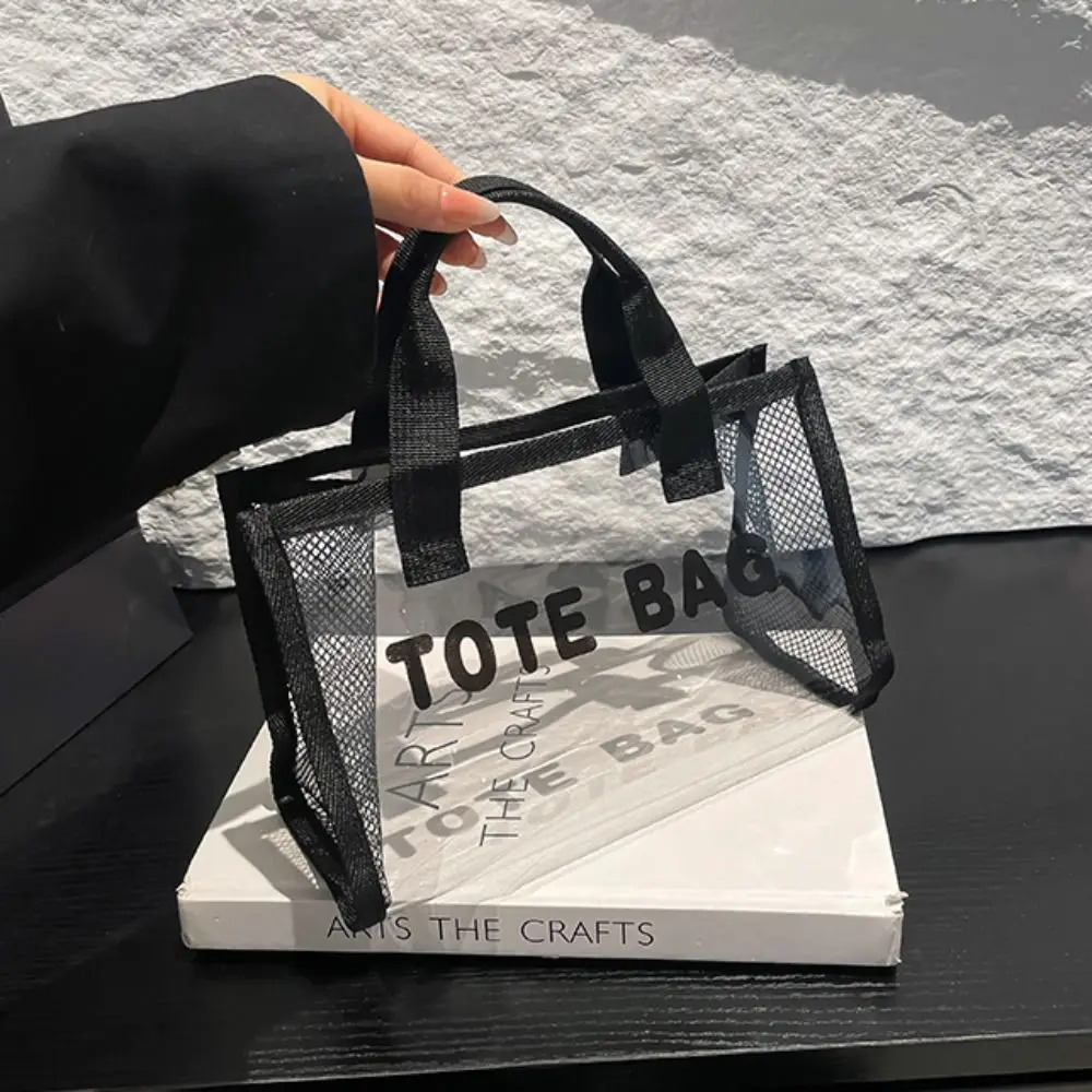 Универсальная пляжная сумка из ПВХ с буквенным принтом, большая вместительная летняя прозрачная желейная сумка, повседневная большая сумка, водонепроницаемая сумка для улицы