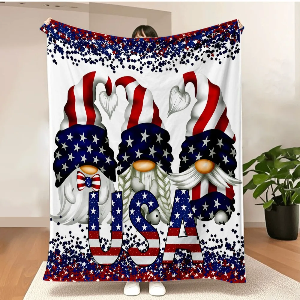 Merry Christmas Flannel Blanket Santa Claus Lovely Snowman Printed Throw Blanket Home Office Heartfelt Gift for Sis Bro Son Dau