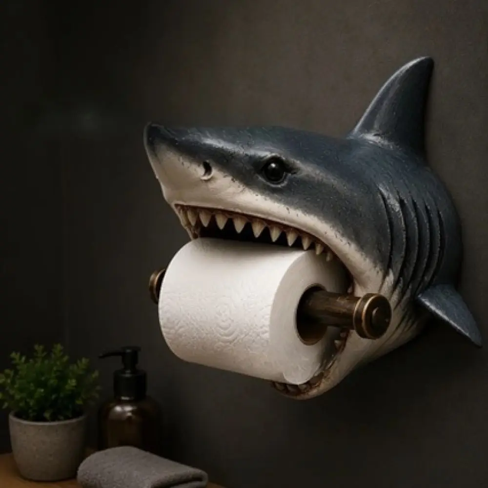 Unique Resin Sea Animal Roll Paper Stand Bathroom Decorative Ornament Whale Octopus Shark Tissue Storage Dispenser