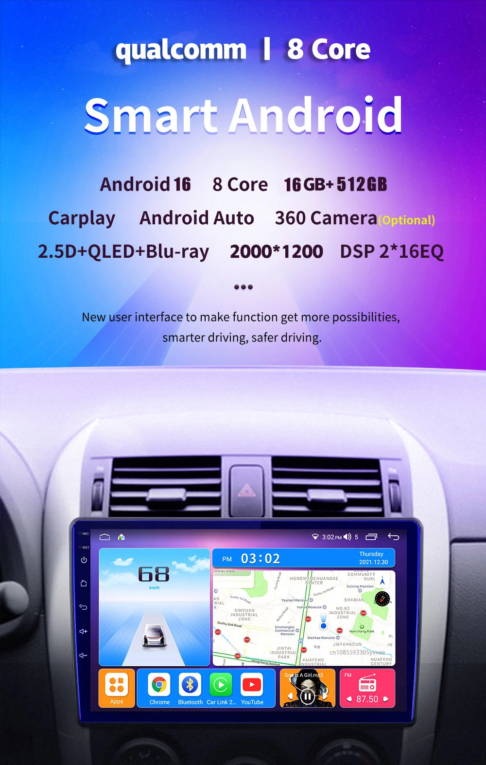 Android 16 Carplay Auto Car Radio For Ford FIGO KA