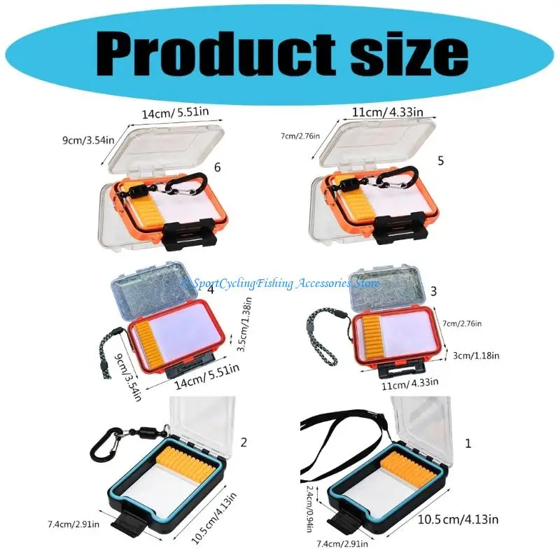 صندوق تخزين عائم لصيد السمك منظم أدوات معالجة مزدوجة الجانب مقاوم للماء وإغلاق مغناطيسي عائم مع حبل قصير