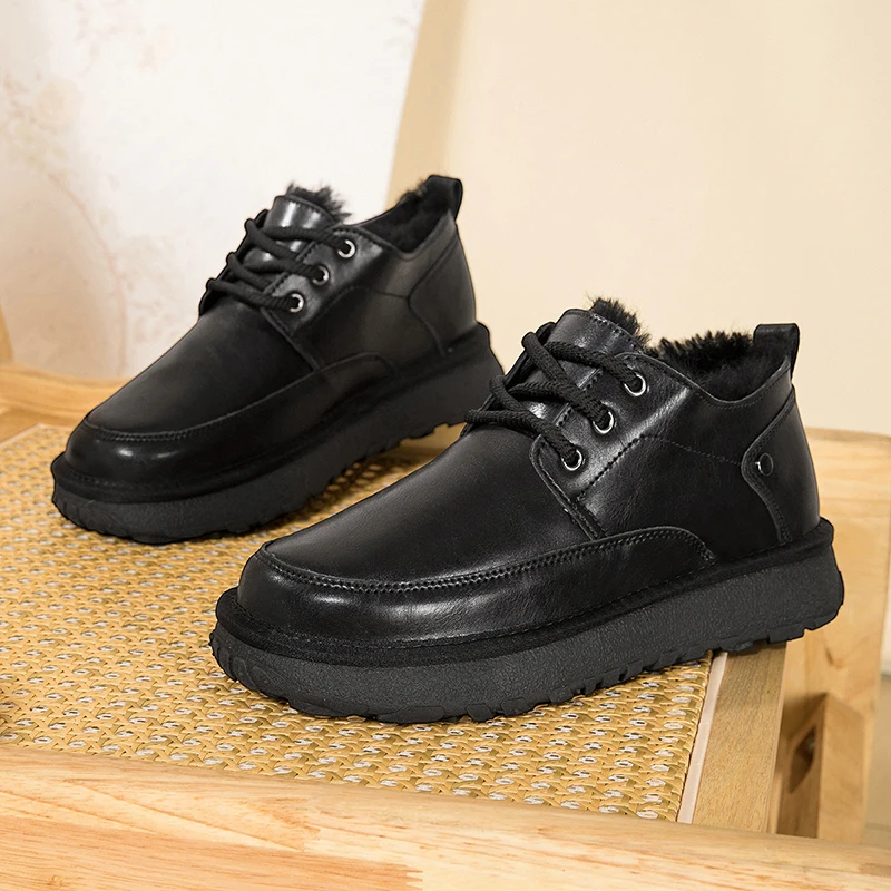 

Men Winter Snow Boots Outdoor Velvet Warm Cotton Shoes Men Thickened Work Shoes Footwear Mens Winter Fashion Casual Ankle Boots