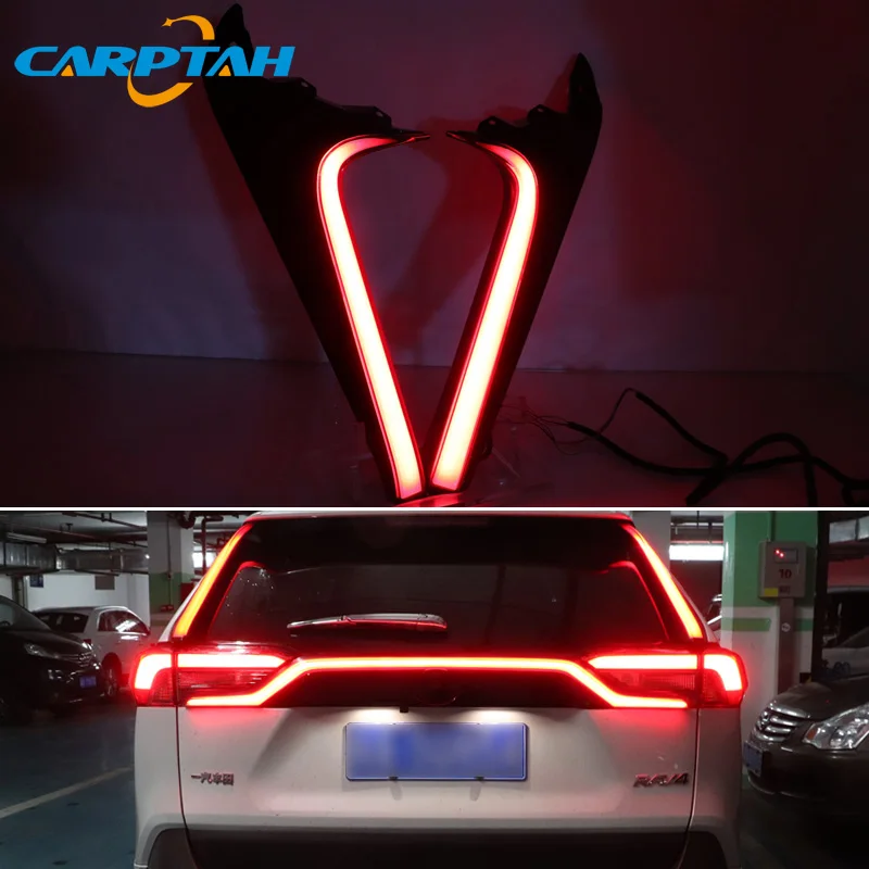 Car LED Rear Bumper Lamps For Toyota RAV4 2019 2020 Brake Light Turn Signal Backup Reflector Lamp Taillights Fog lamps