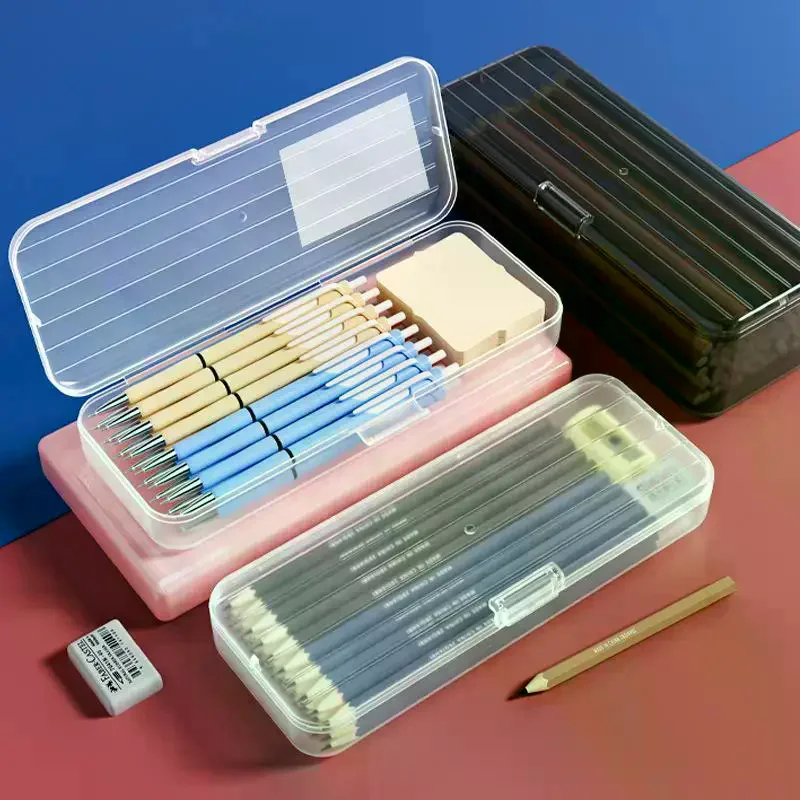 Student Simple Stationery Box Pencil Case Water Pen Case Stationery Transparent Pen Holder