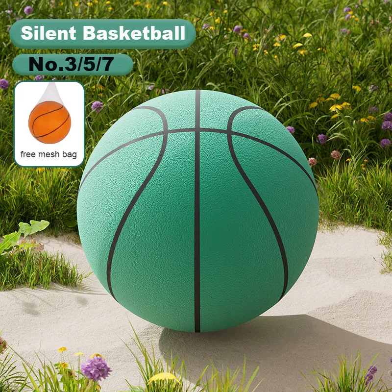 24cm Size 7 Silent Basketball Bouncing High Mute Ball Basketball Sports Game Kids Birthday Christmas Gift