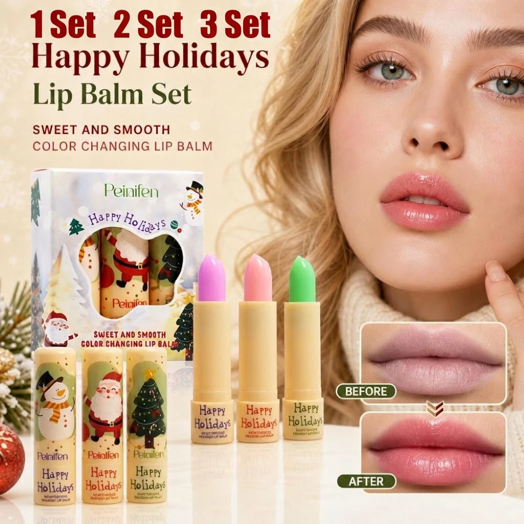 3 Color Changing Lipstick, Moisturizing and Soothing, Color Changes with Temperature, Refreshing and Non Greasy Lipstick Set