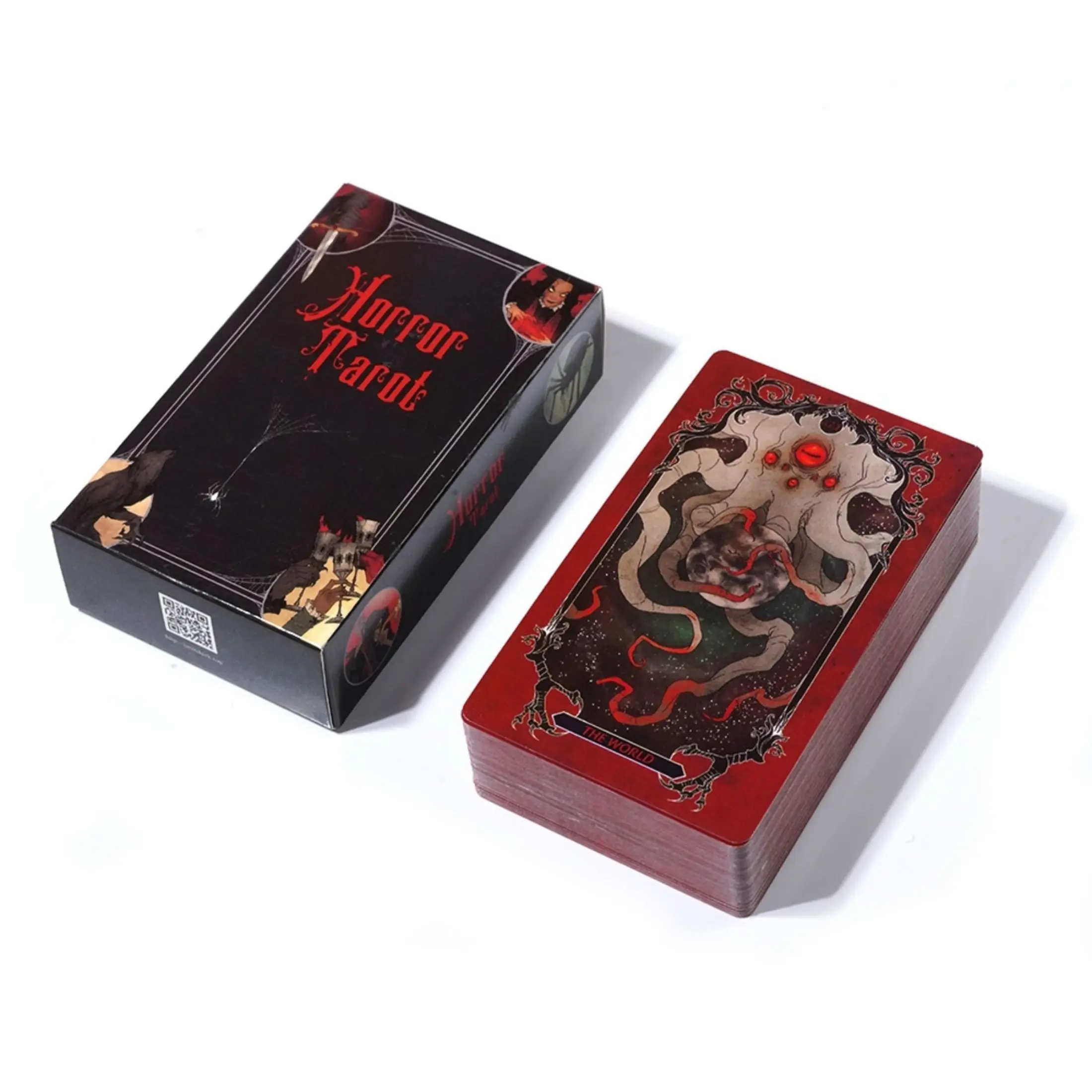 Horror Tarot Deck Card Game Full English Fortune Divination Tarot Cards For Beginner ,Suitable For Family Gathering Board Game