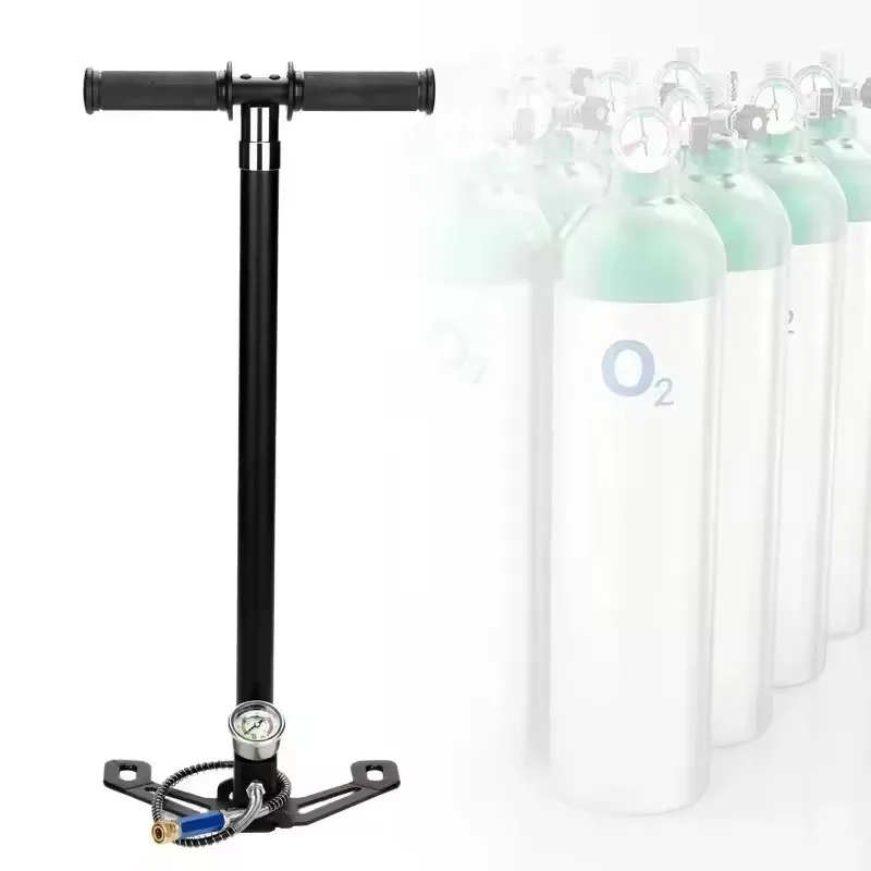 300bar 30mpa 4500psi 3 Stage Hand Operated PCP Pump For Pcp Rifles Air Paintball High Pressure Compressor Car Bicycle Hunting