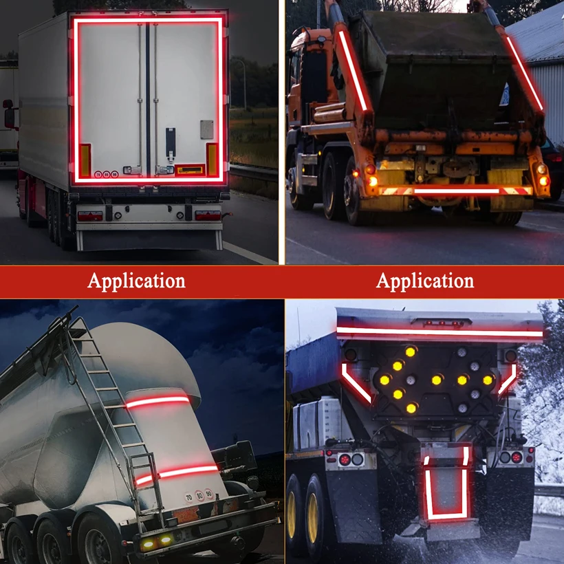 Autocollant réfléchissant pour remorque de camion, bande de coulée de voiture, marque d'iode de sécurité, accessoires de décoration