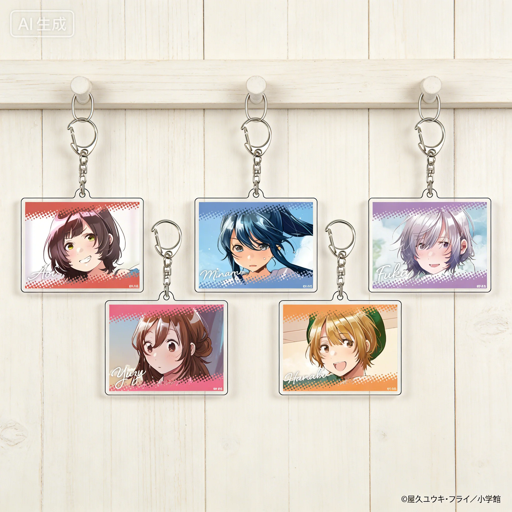 Bottom-Tier Character Tomozaki Aoi Hinami Minami Nanami Bag Charm Rectangle Acrylic Pendant Keychains Exquisite Products
