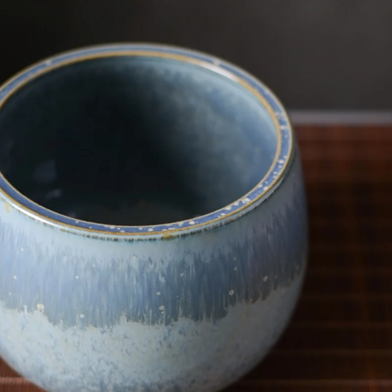 Large Tea Basin Hand Washed Coarse Ceramic Tea Basin Jianshui Slag Bucket Japanese Zen Style Retro Kung Fu Tea Ceremony Tea Uten