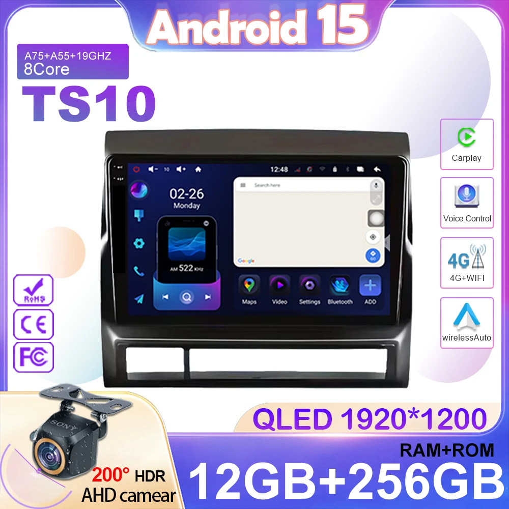 

Android 15 Car Radio For Toyota Tacoma 2 N200 Hilux 2005 - 2013 Carplay Navigation Multimedia GPS Player Stereo WiFi+BT