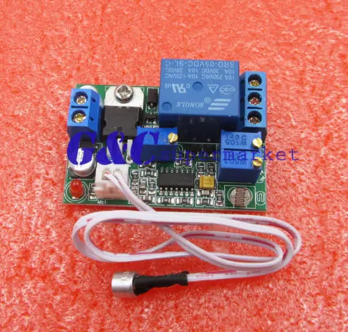 Imagem -02 - Som Sensor Luz Controle Módulo Interruptor de Relé Delay Ajustável Faça Você Mesmo Eletrônica 5v 12v 24v dc