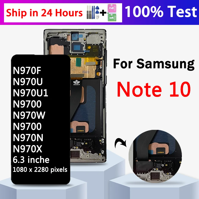 TFT Quality Note10 Dispaly Screen For Samsung Note 10 N970 N970F Display Touch Screen Digitizer Replace Assembly with Frame