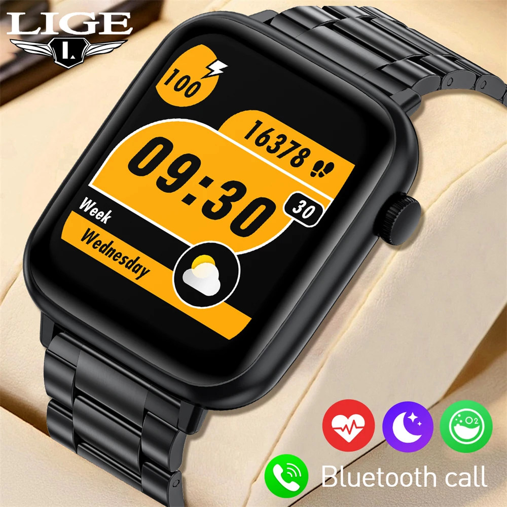 

LIGE Smart Watch Ftiness Tracker 1.83" Bluetooth Call Smartwatch for Men Women Watches Pedometer IP67 Waterproof Bracelet Clock