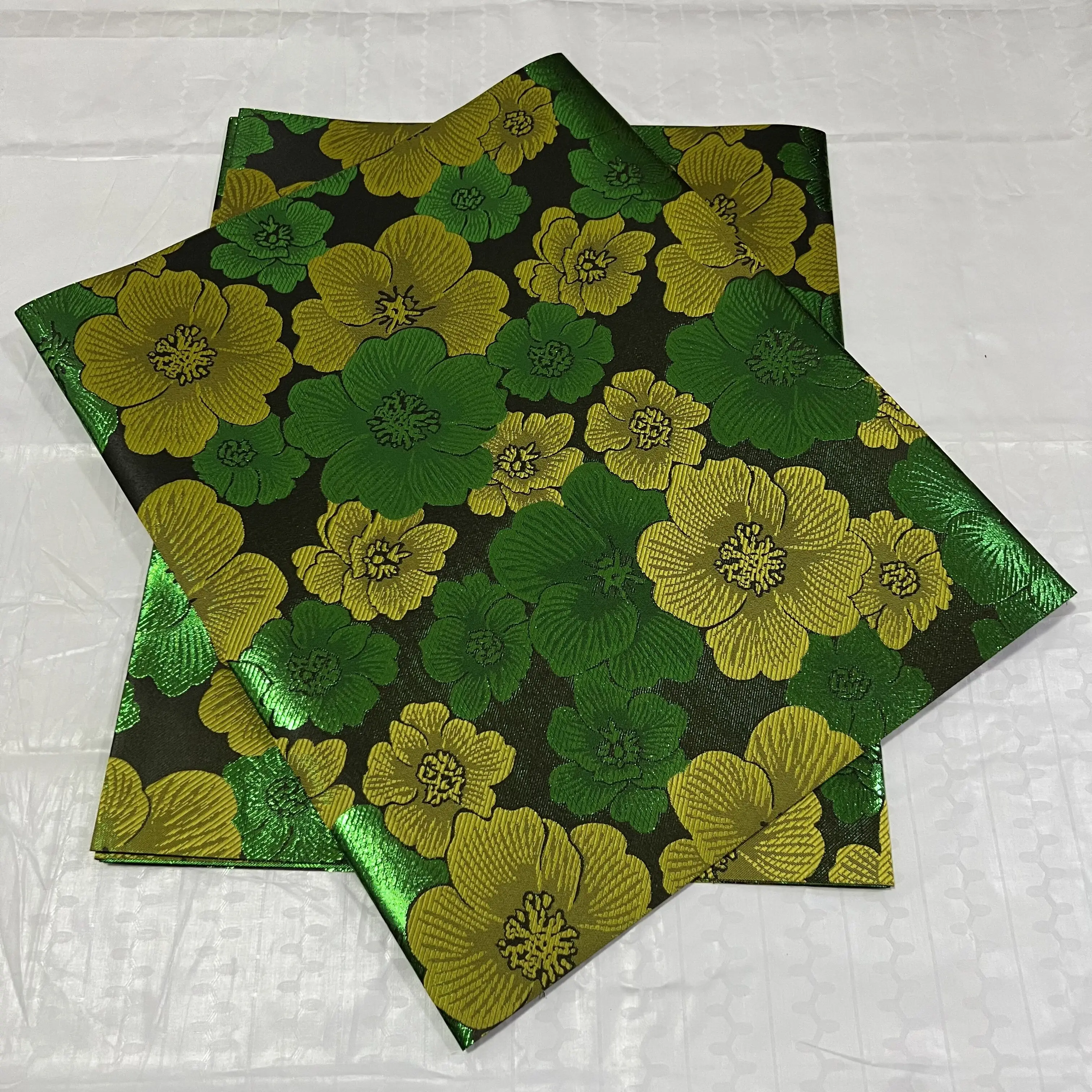 High Quality 3D Embroidery Swiss Gele African Multi Sego Headtie 2pcs/Bag Nigeria Sego Gele Head Tie Wrapper Party HZ4-912-1