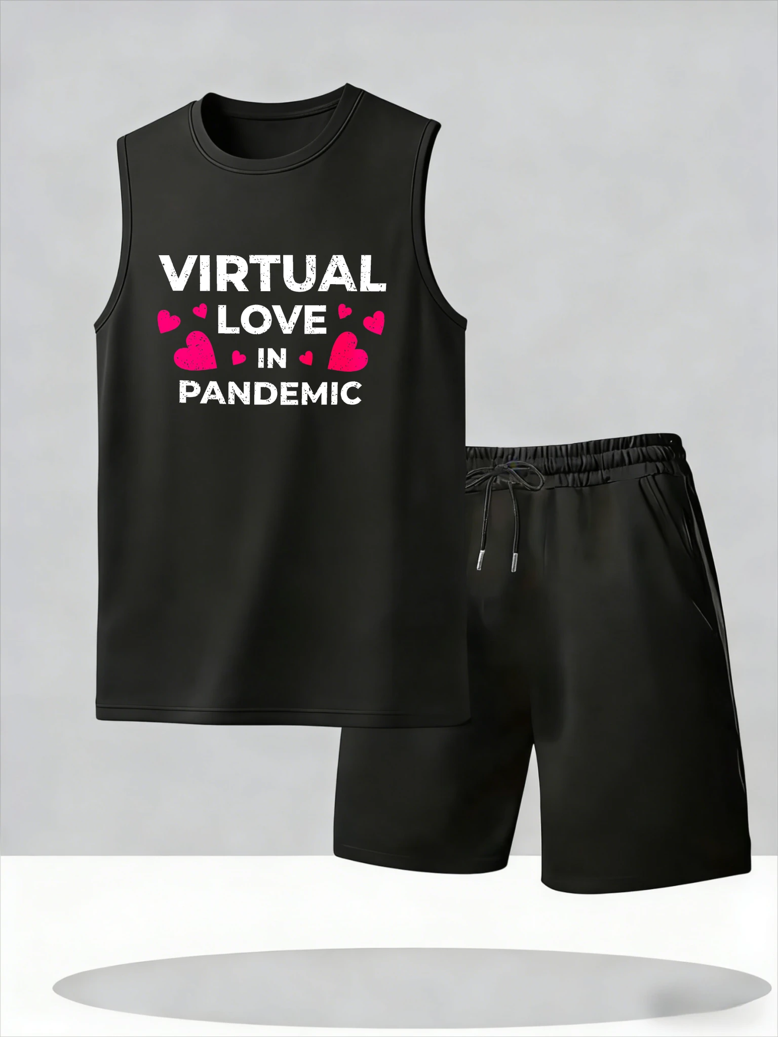 

Men's Tank Top Sets 2026 Summer Thin Quick Dry oversize crewneck beach Two-piece sets Breathable drip clothing seaside sports