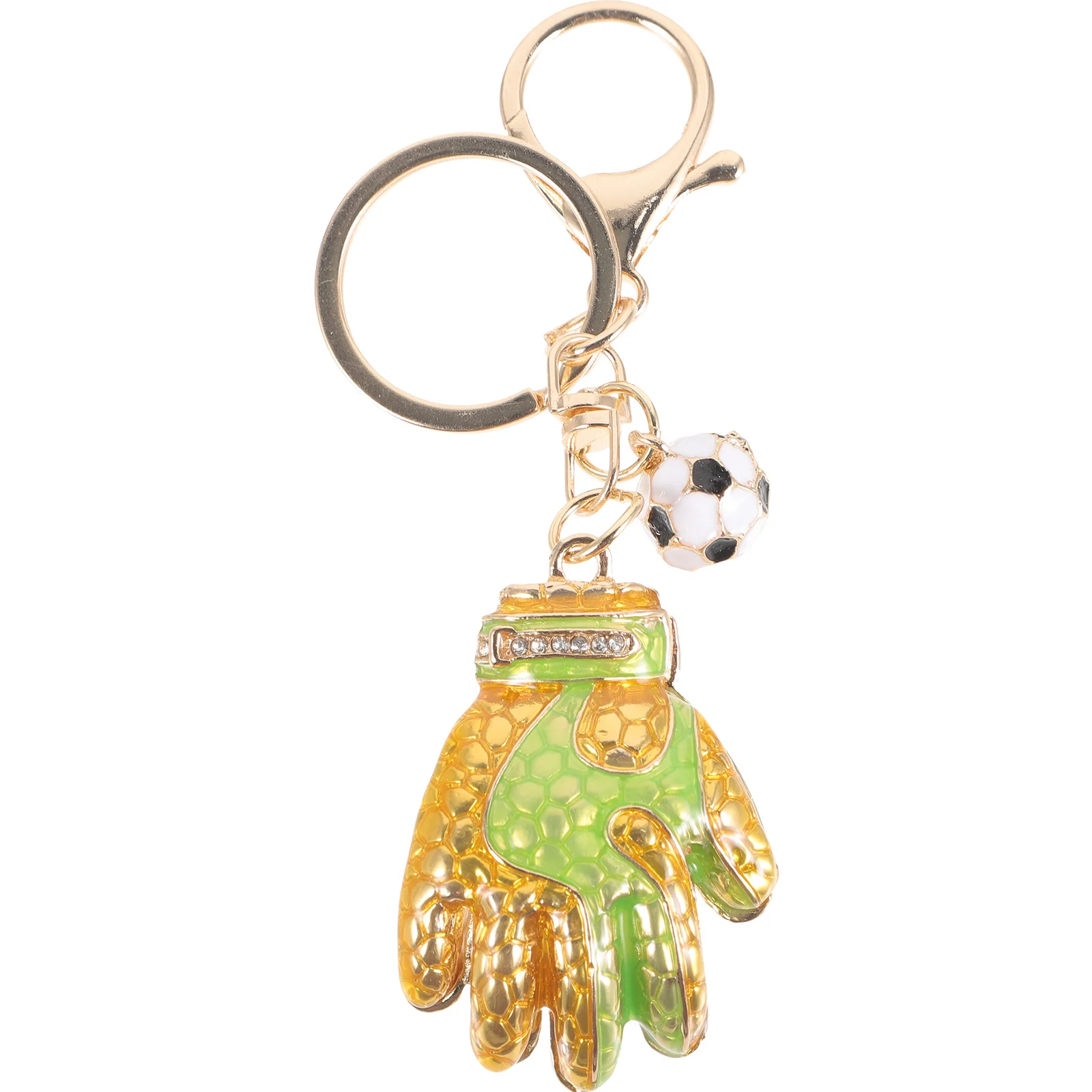 قفازات حارس المرمى سلسلة المفاتيح الصغيرة خفيفة الوزن حقيبة قلادة محفظة حلقة سلسلة معلقة الزخرفية لمحبي كرة القدم