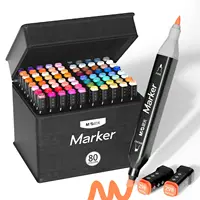 M&G 40/60/80 colores marcadores de arte duales, marcadores de tinta a base de Alcohol con estuche para artistas adultos colorear bocetos dibujo