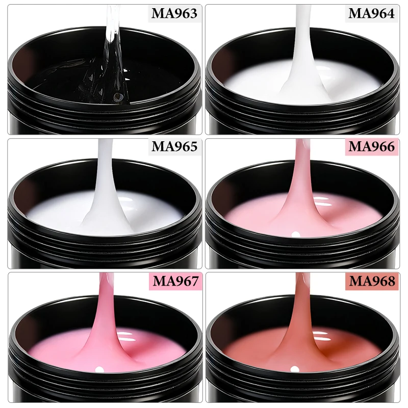 Juego de esmalte de Gel para extensión de uñas, 5 uds., 100ml, color nude, rosa, blanco claro, semipermanente, autonivelante, Kit de herramientas de barniz de Gel UV para construcción