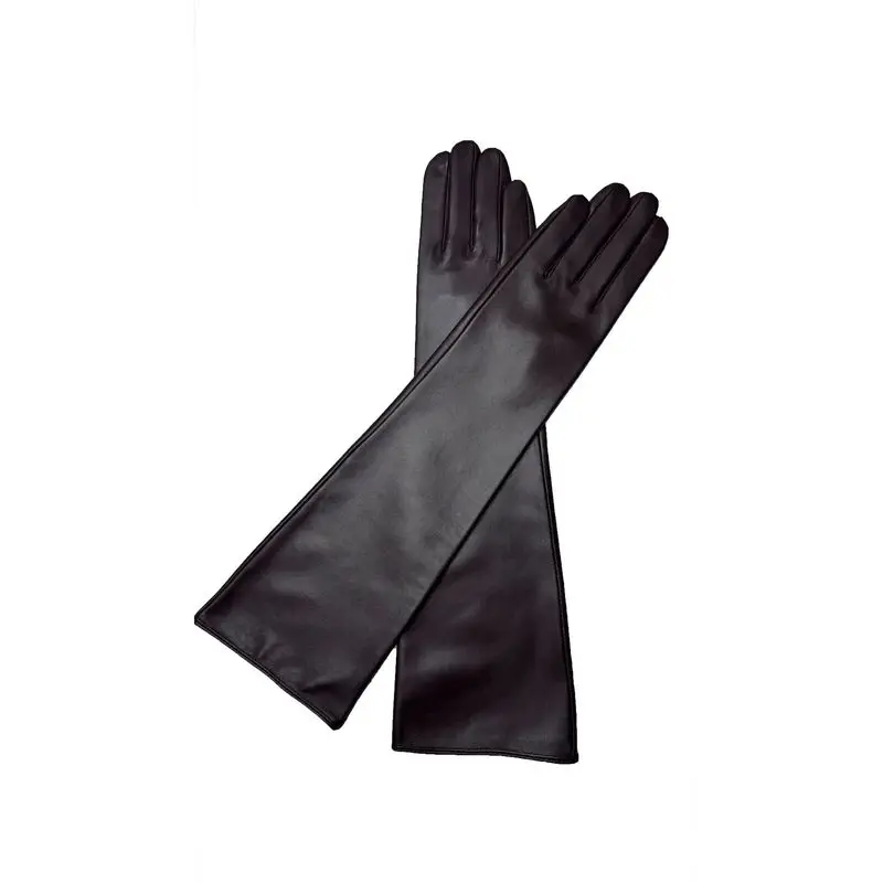 Women's Extra-Long Sheepskin Leather Thin Warm Winter Gloves