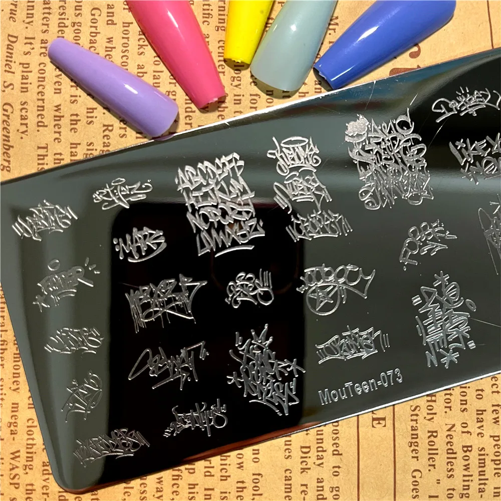 Art Graffiti Nail Stamping Plate Graffiti Artwork Nail Art Template Nail Stamp Plate Mouteen-073