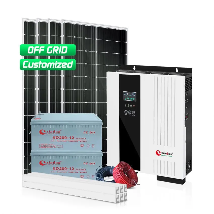 5KW Off-Grid Home Solar Energy System Complete Set With Battery Backup App Control Solar Power System Kits For Home Use Only