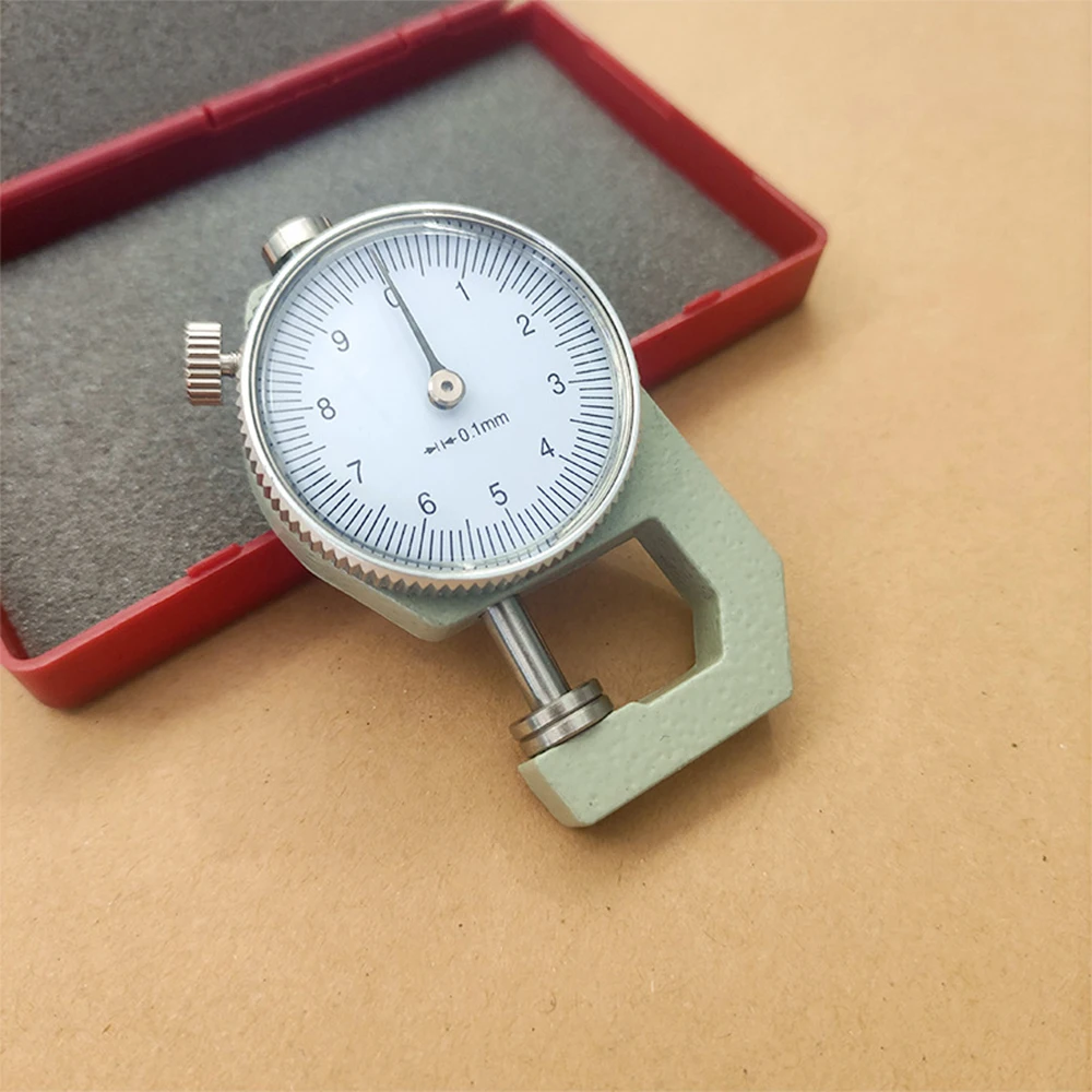 1pc Thickness Gauge with Round Dial 0-10mm/0-20mm Flat Head Wire Tool for Jewelry Leather Metal Sheets Paper