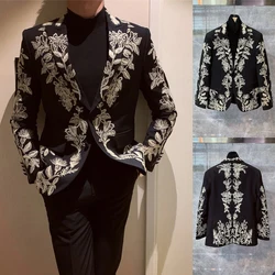 Embroidery Wedding Mens Suit New Arrivals Fashion Coat Pant Handsome Business Formal Groom Tuxedo Party Suits Size Customized
