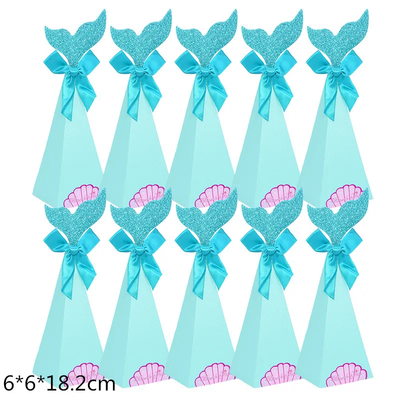 10Pcs Mermaid Tail Popcorn Boxes for Birthday Parties