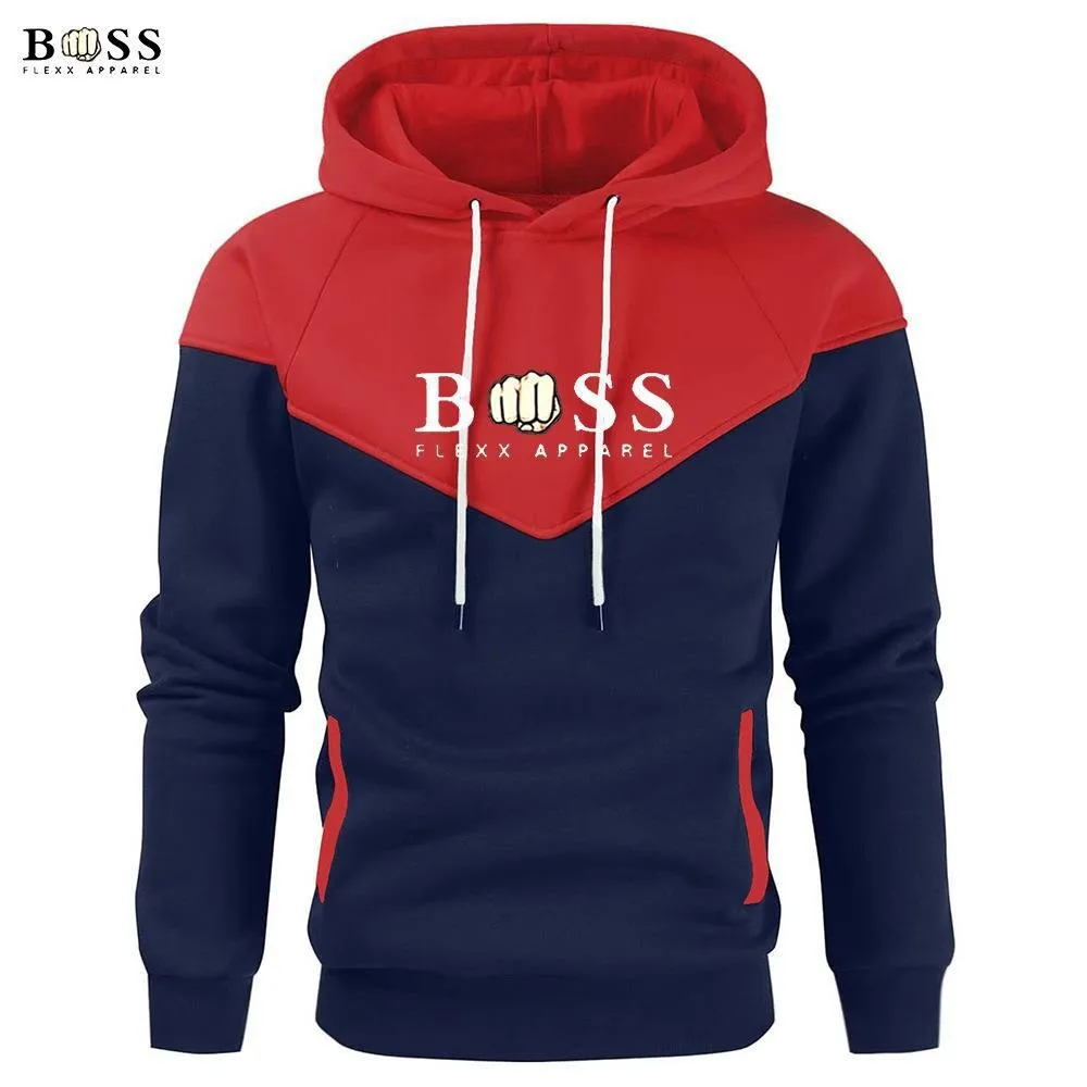 Comfortable men\'s sportswear autumn and winter men\'s hooded sweatshirt BSS FLEXX APPAREL long sleeved hooded street hood